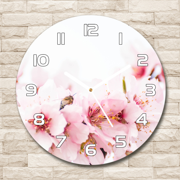 Horloge ronde murale Fleurs de cerisier