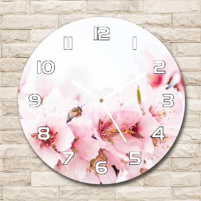 Horloge ronde murale Fleurs de cerisier
