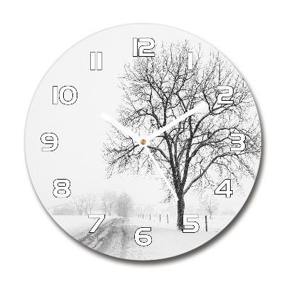 Horloge ronde Arbre en hiver