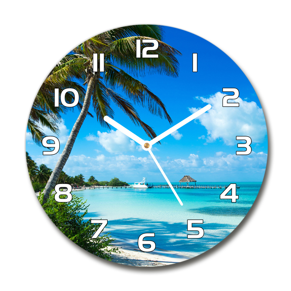 Horloge ronde Plage tropicale