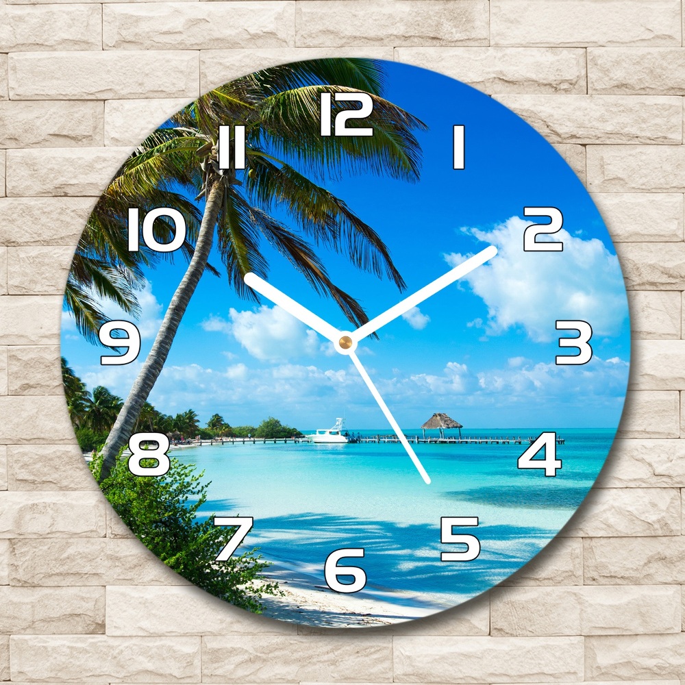 Horloge ronde Plage tropicale