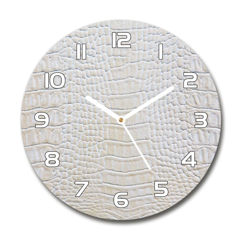 Horloge ronde Peau de crocodile