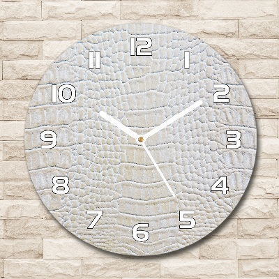 Horloge ronde Peau de crocodile