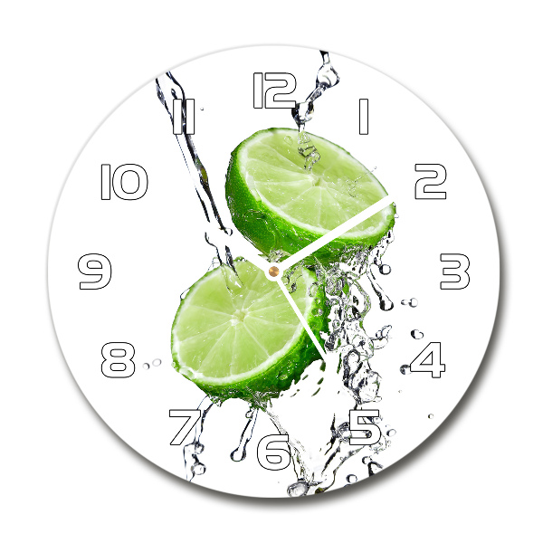 Horloge ronde murale Citrons verts et eau