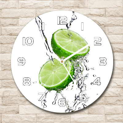 Horloge ronde murale Citrons verts et eau