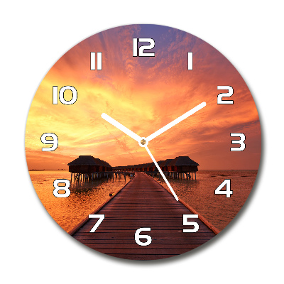 Horloge ronde Bungalows aux Maldives