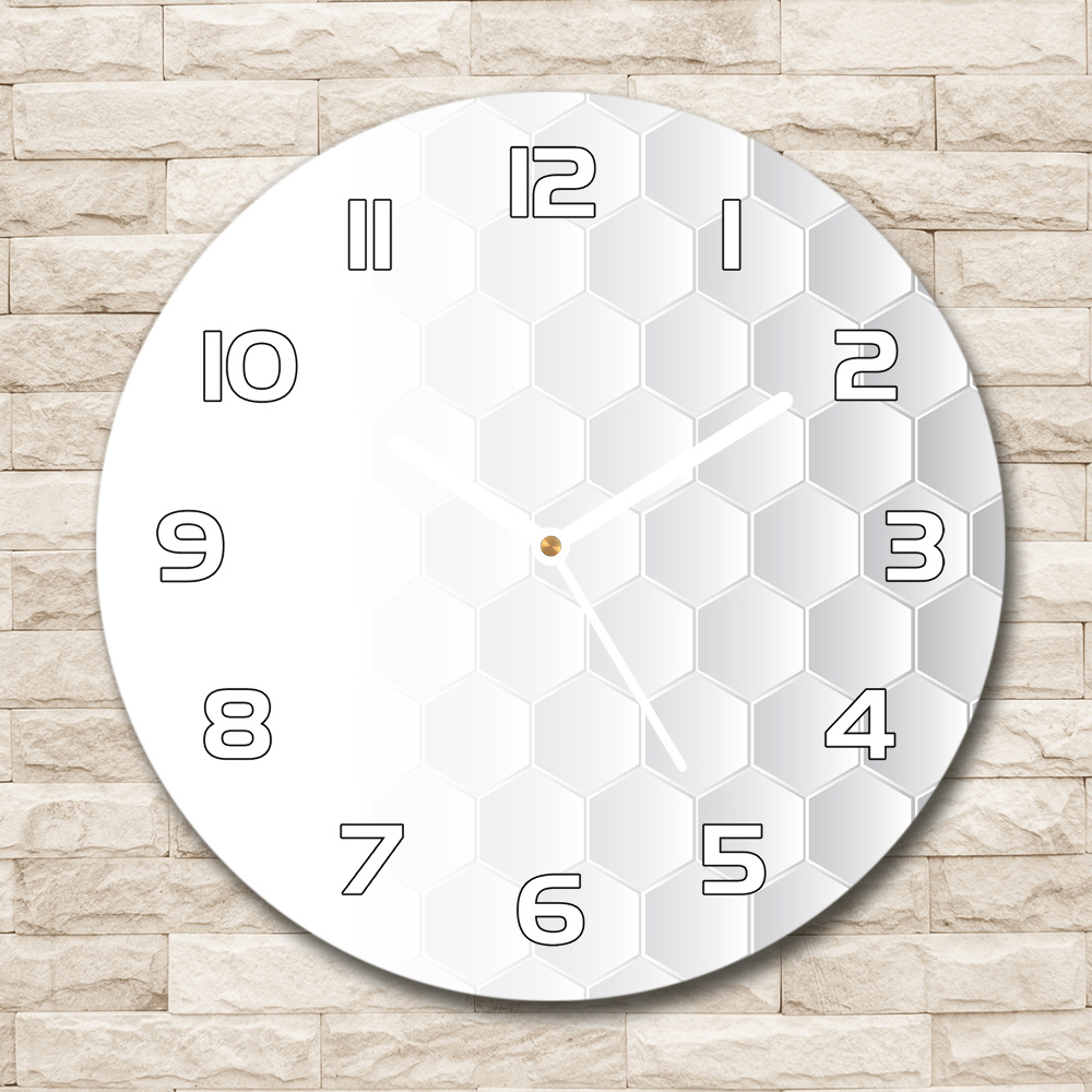 Horloge ronde Fond d'hexagones