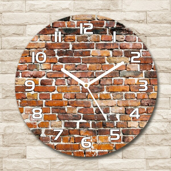 Horloge ronde Mur de briques colorées