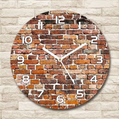 Horloge ronde Mur de briques colorées