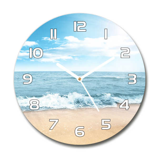 Horloge en verre ronde Plage