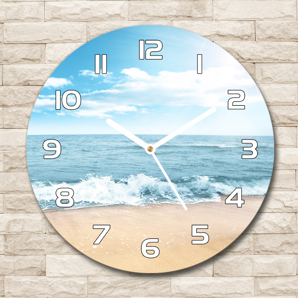 Horloge en verre ronde Plage
