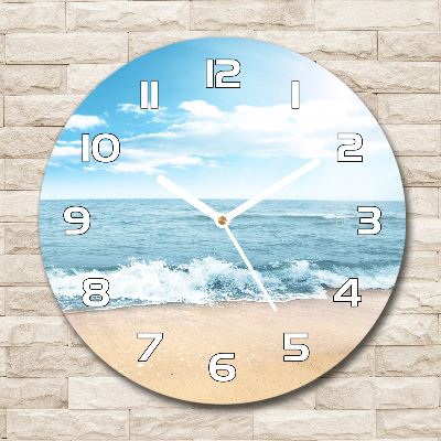 Horloge en verre ronde Plage