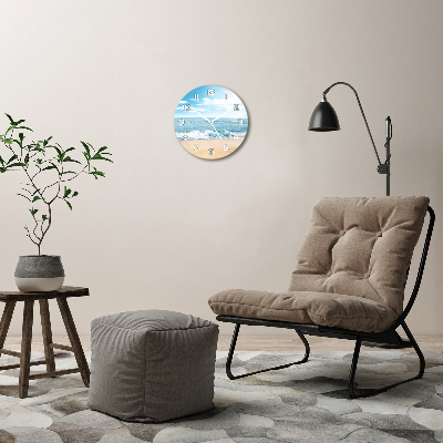 Horloge en verre ronde Plage
