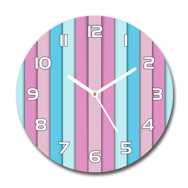 Horloge ronde Rayures colorées