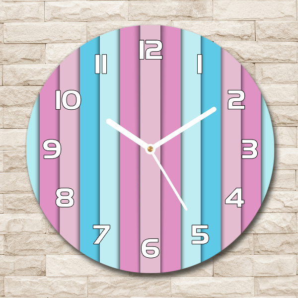 Horloge ronde Rayures colorées