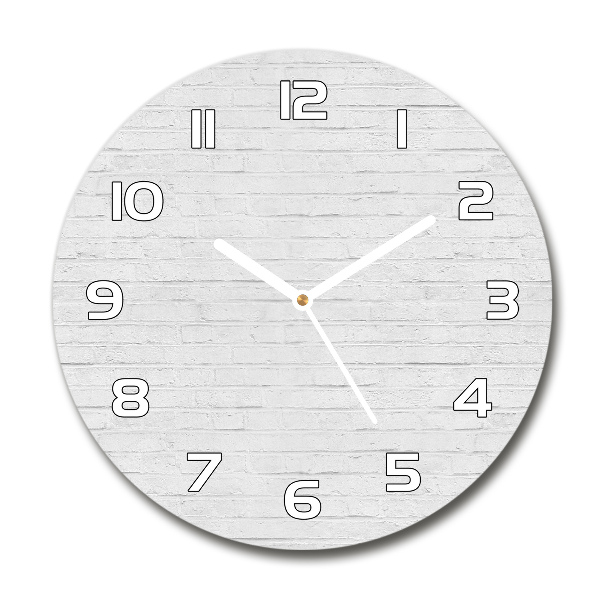 Horloge ronde Briques blanches mur