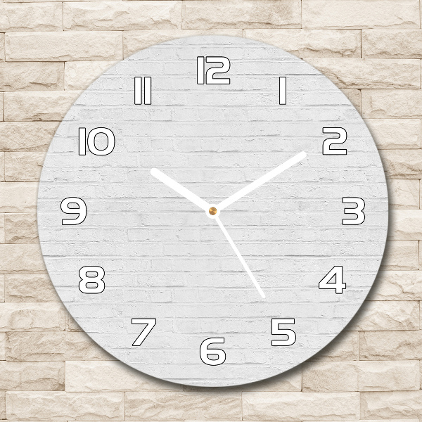 Horloge ronde Briques blanches mur