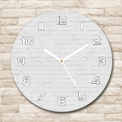 Horloge ronde Briques blanches mur