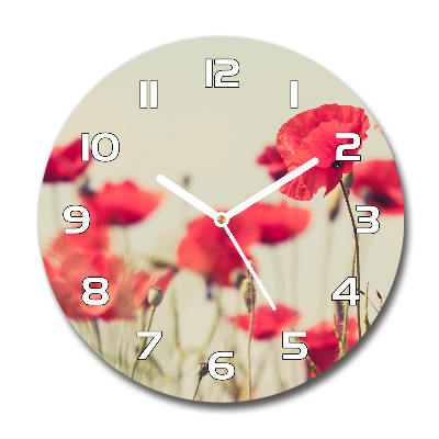 Horloge ronde murale Coquelicots des champs