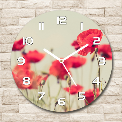 Horloge ronde murale Coquelicots des champs