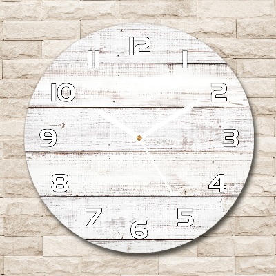Horloge en verre ronde Mur en bois tableaux blancs