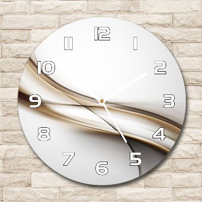 Horloge ronde Vague brune