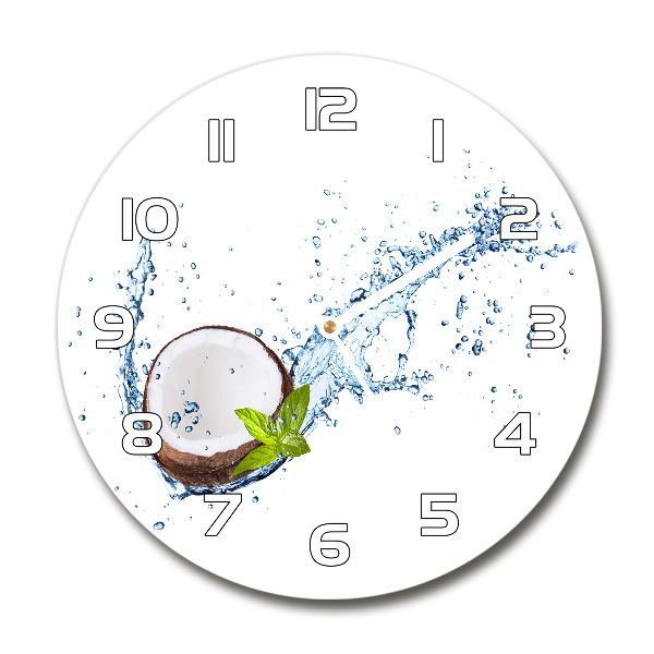 Horloge ronde murale Noix de coco et eau