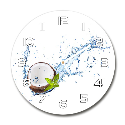 Horloge ronde murale Noix de coco et eau