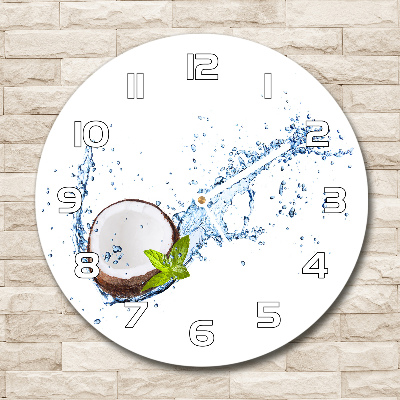 Horloge ronde murale Noix de coco et eau