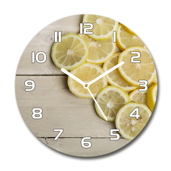 Pendule murale ronde Citrons en bois