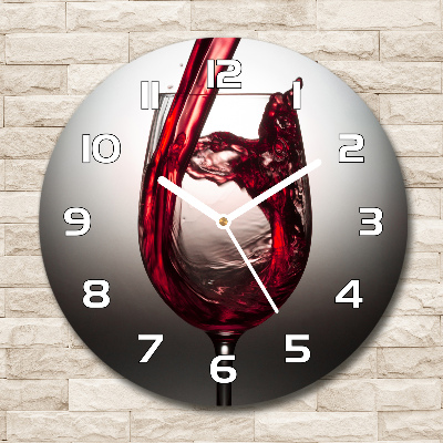 Pendule murale ronde Vin rouge