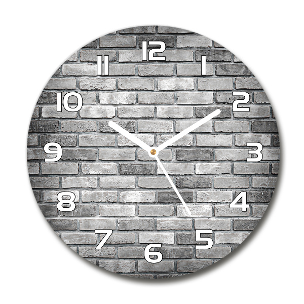 Horloge ronde Briques mur blanc