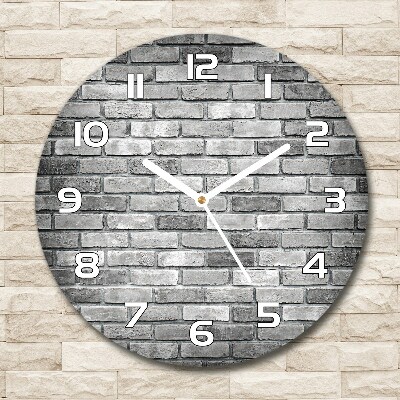 Horloge ronde Briques mur blanc