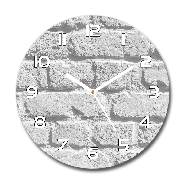 Horloge ronde Grand mur de briques blanches