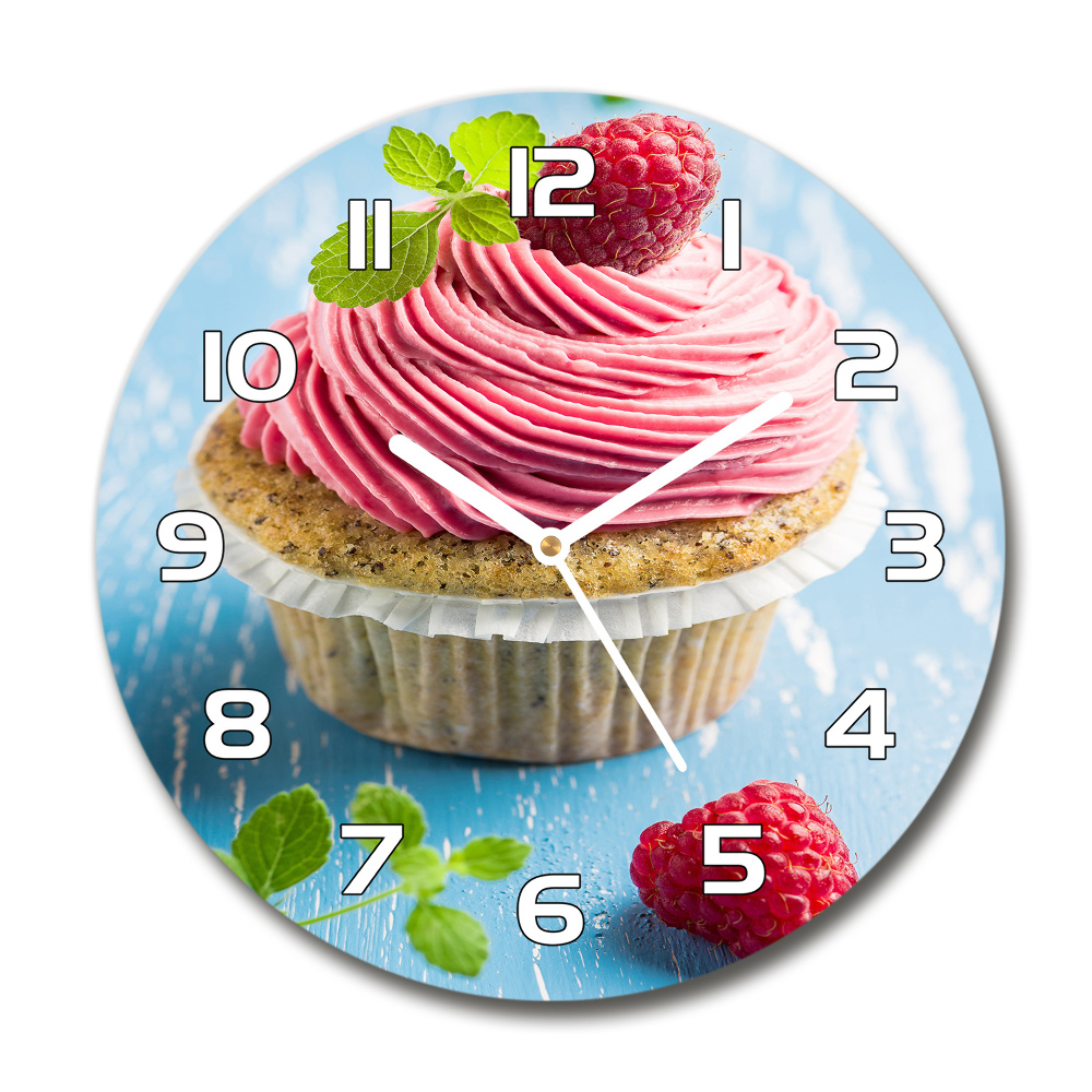 Horloge ronde Muffin aux framboises