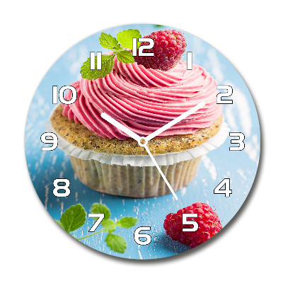 Horloge ronde Muffin aux framboises