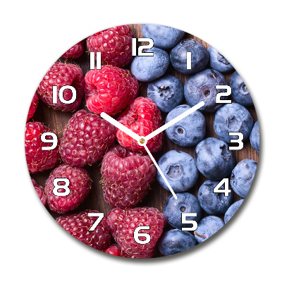 Horloge en verre ronde Fruits des bois