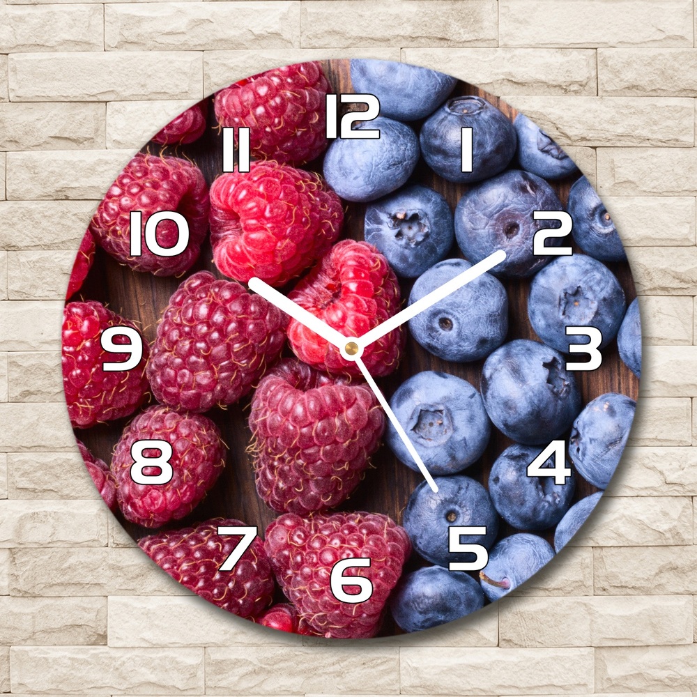 Horloge en verre ronde Fruits des bois