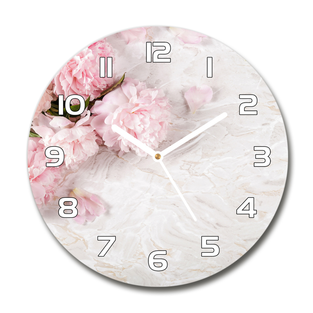 Horloge ronde murale Pivoines