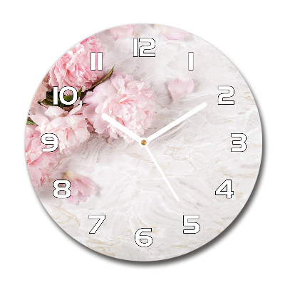 Horloge ronde murale Pivoines