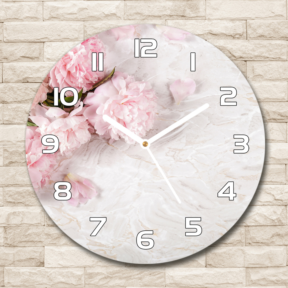 Horloge ronde murale Pivoines