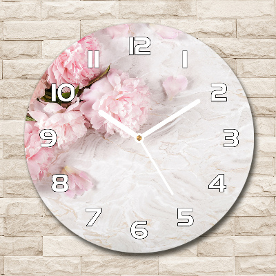 Horloge ronde murale Pivoines