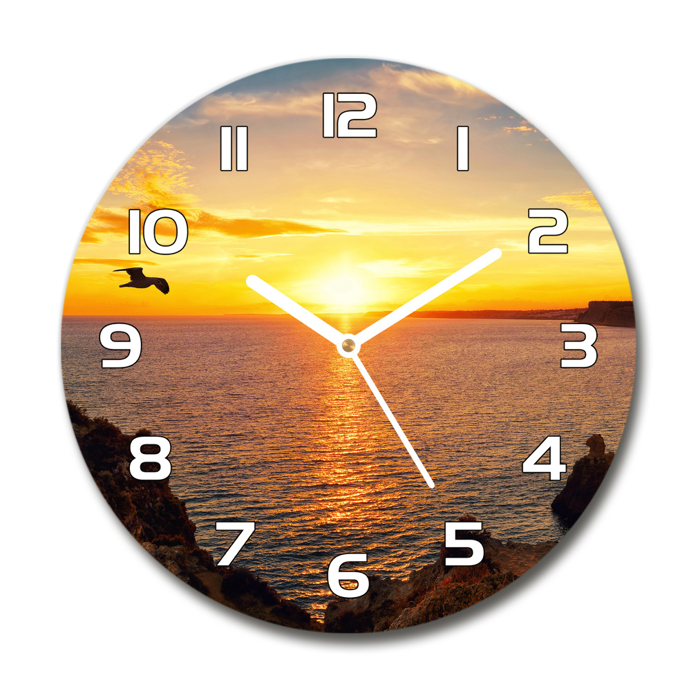 Horloge ronde Mer couchante