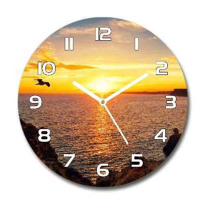 Horloge ronde Mer couchante