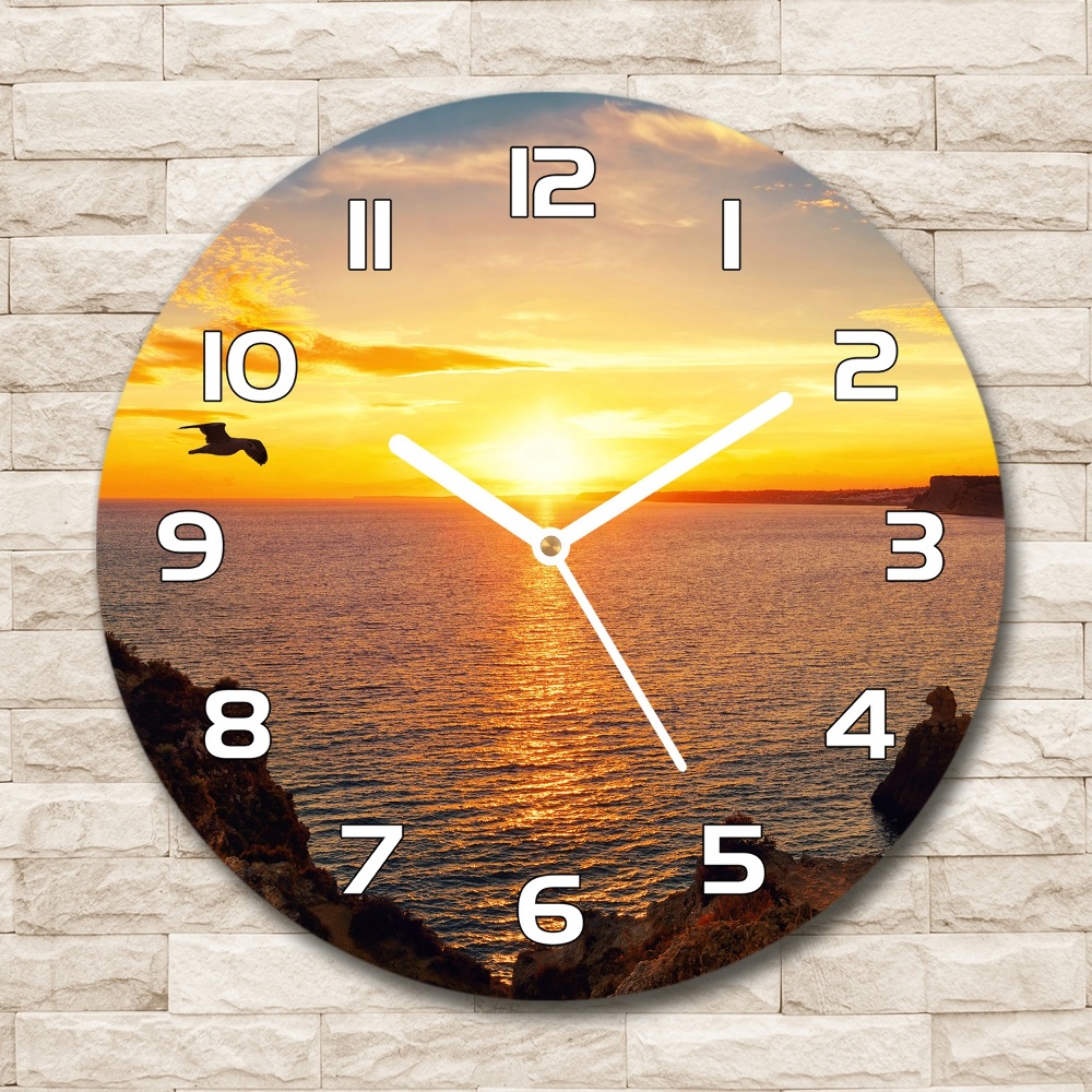 Horloge ronde Mer couchante