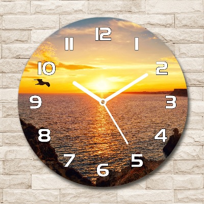 Horloge ronde Mer couchante