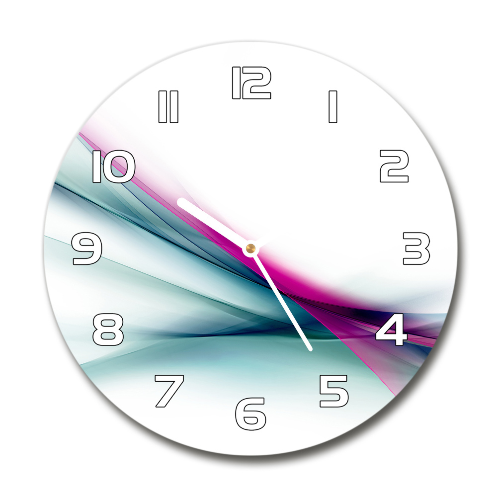 Horloge ronde en verre Vagues abstraites