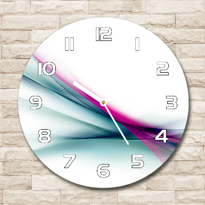 Horloge ronde en verre Vagues abstraites