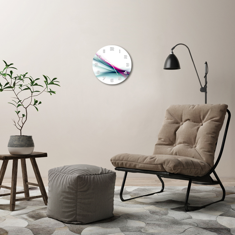 Horloge ronde en verre Vagues abstraites