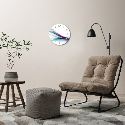 Horloge ronde en verre Vagues abstraites